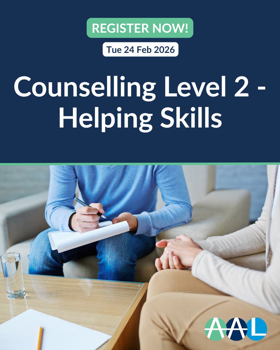 💬 Counselling – Level 2: Helping Skills

Build a strong foundation in counselling skills, theory, ethics and personal growth!

📅 Starts: Tue 24 Feb 2026

Register now: aal.envelope.host/base/courses/c…

#Brighton #Hove #Portslade #ChangeYourStory