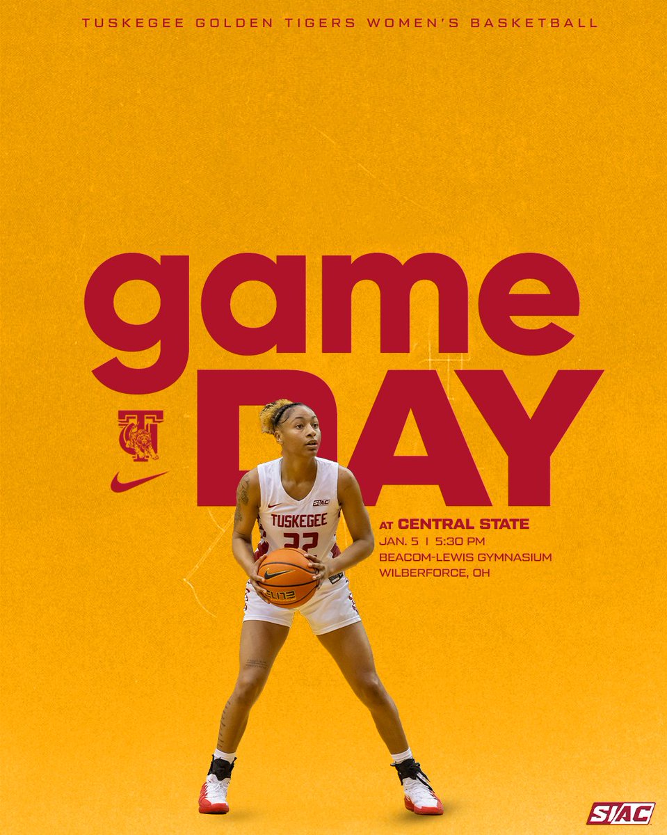 tuskegee_WBB's tweet photo. 🏀✈️ On the road again! Tuskegee Women’s Basketball heads to Wilberforce to take on Central State today at 5:30 PM. Let’s go, Golden Tigers!
#SkegeeWBB l #MyTUAthletics l #BeatCSU l #SIAC https://t.co/GcdGkIdnQ8