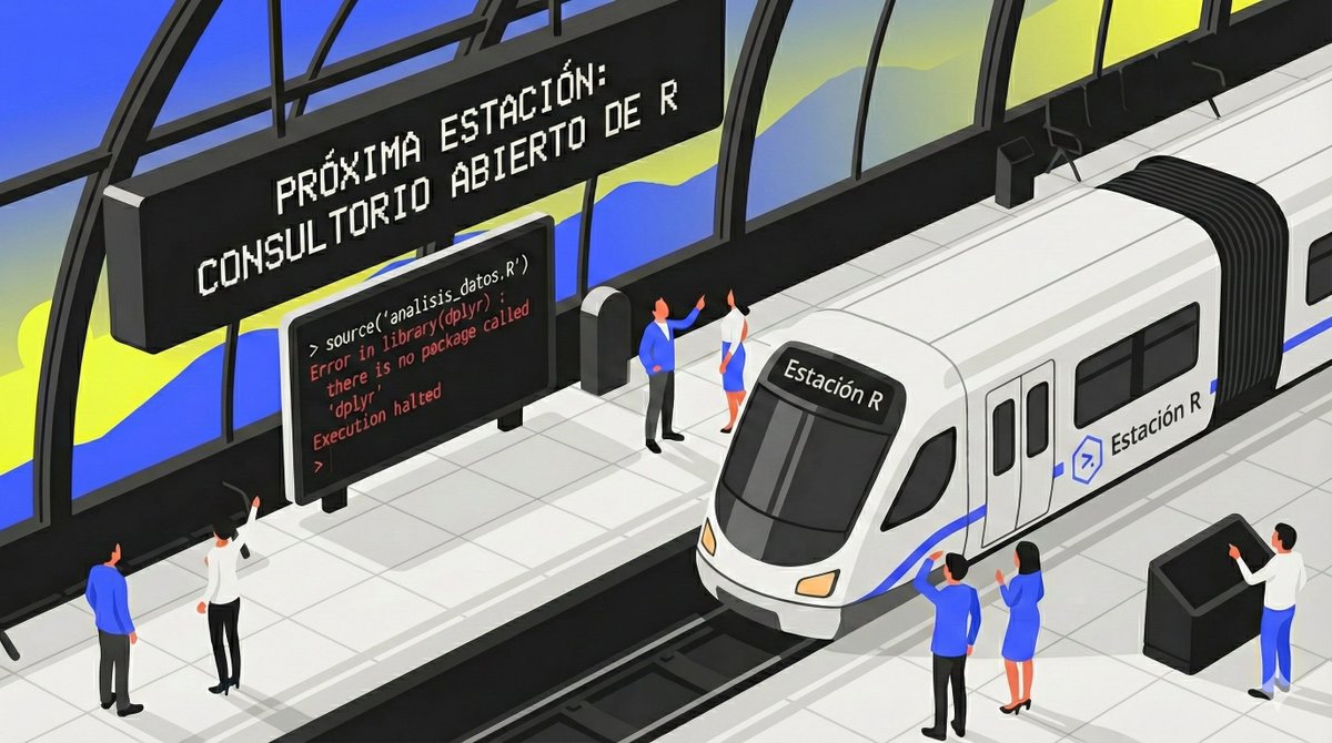 estacion_erre's tweet photo. [📝 BLOG] - ¡Nueva publicación de Estación R!

Al cierre del 2025, junto a @CancuCS, lanzamos nuestra primera sesión del Consultorio Abierto de R: un espacio donde resolvemos dudas reales de código en vivo, en comunidad.

La idea del Consultorio es tratar de darle soporte a la comunidad en problemáticas típicas del código, pero también sumar una excusa más para juntarnos, compartir conocimiento y experiencias.

En el artículo condensamos un poco de todo lo visto. Por supuesto que hay mucho código, paquetes, tips y formas de encarar un problema con R.

En este encuentro:
ꪜ Resolvimos un caso de visualización de datos geoespaciales con mapas animados usando el paquete {gganimate}
ꪜ Compartimos tips de productividad en RStudio
ꪜ Aprendimos una lección sobre IA y programación: SIEMPRE revisar las soluciones propuestas. A veces, menos código es más 😉.

👉🏻 Link al artículo: https://t.co/RxtAMX8JOv

❯❯❯❯ Esta semana se viene el segundo encuentro. ¿Te gustaría sumarte con un caso o escuchando? 👇