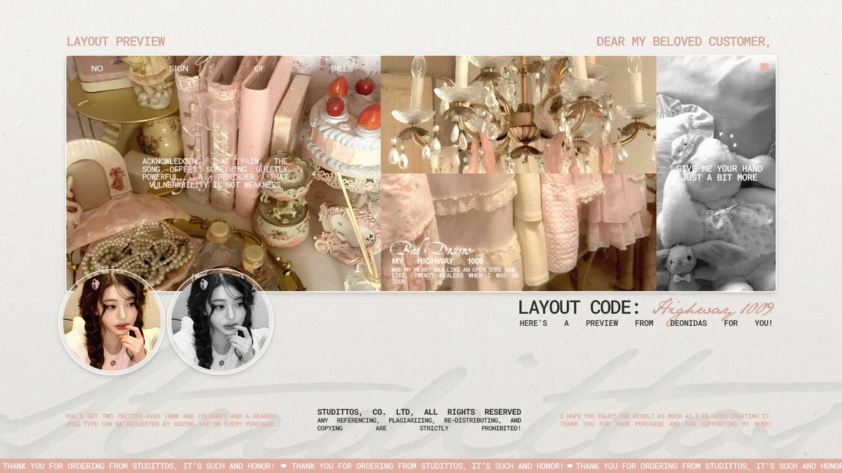 Studittos's tweet image. Help me to RT/REPOST this?

Selamat malam! Aku membawa delapan READY STOCK untuk katalog 'HIGHWAY 1009' dengan muse GISELLE, GO YOUNJUNG, dan WONYOUNG yang bisa langsung kalian take melalui DM, ya!

📩: via DM!
💵: 8k/each, FREE RE-TEXT!

#zonauang #zonaba #zonaba