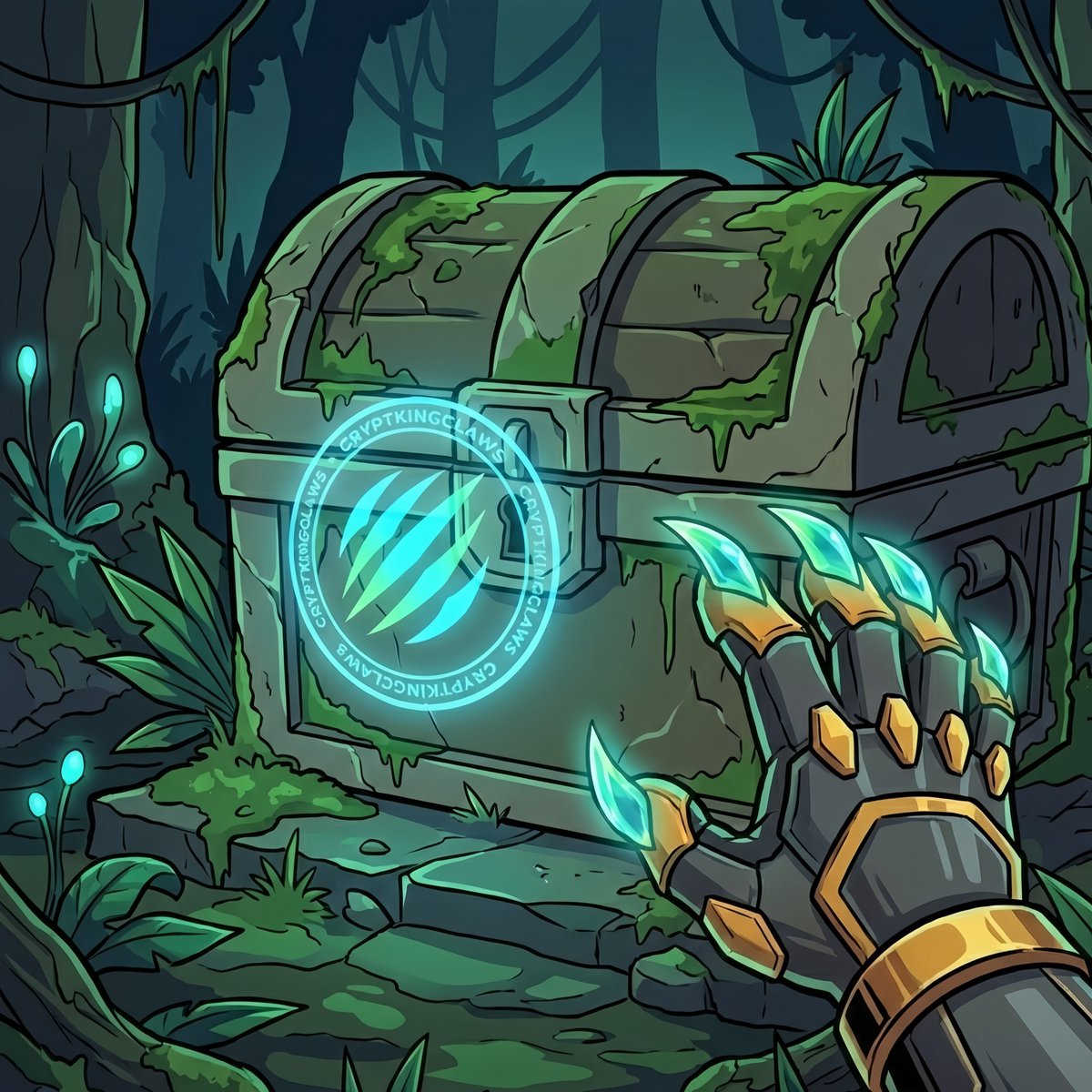 From jungle depths, luminous claws guard the prize 

Cryptking Claws : Hyperliquid's creator forge