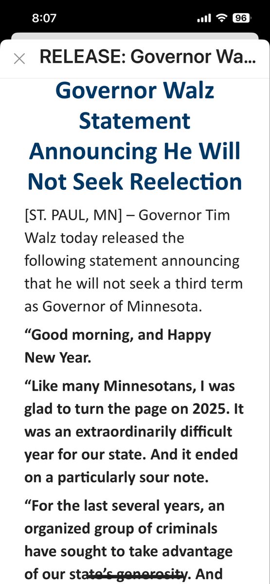 IAPolls2022's tweet image. JUST IN: Minnesota Governor Tim Walz announces he will not run for re-election.