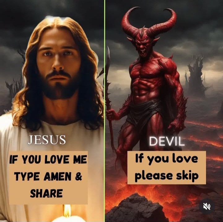 Who is your God ?
‼️Jesus or Satan‼️