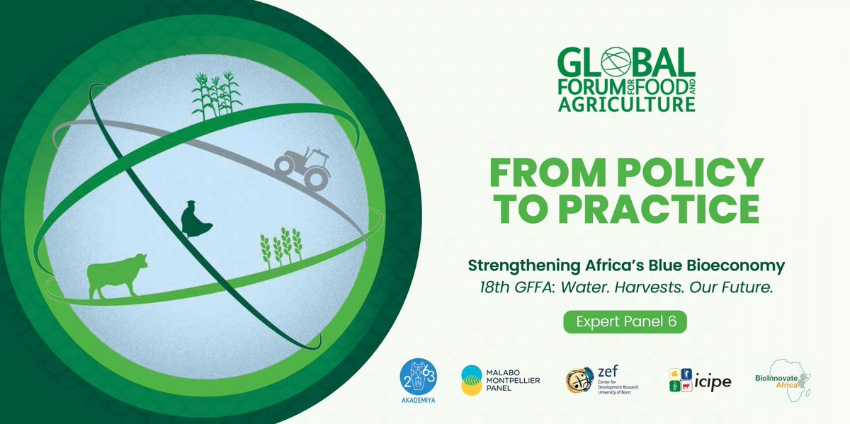 AKADEMIYA2063's tweet photo. Global Forum for Food and Agriculture (GFFA 2026): Expert Panel 6!
@AKADEMIYA2063, @MaMoPanel, @ZEFbonn & @icipe, are convening an Expert Panel at the 2026 Global Forum for Food and Agriculture (GFFA 2026) in Berlin. Drawing on the Malabo Montpellier Panel’s #FISHFRIENDLY report, the experts will exchange knowledge and explore how strengthening the blue bioeconomy can sustainably enhance food security, livelihoods, and aquatic ecosystems.
Learn more: https://t.co/1fx7Yn7i6Y