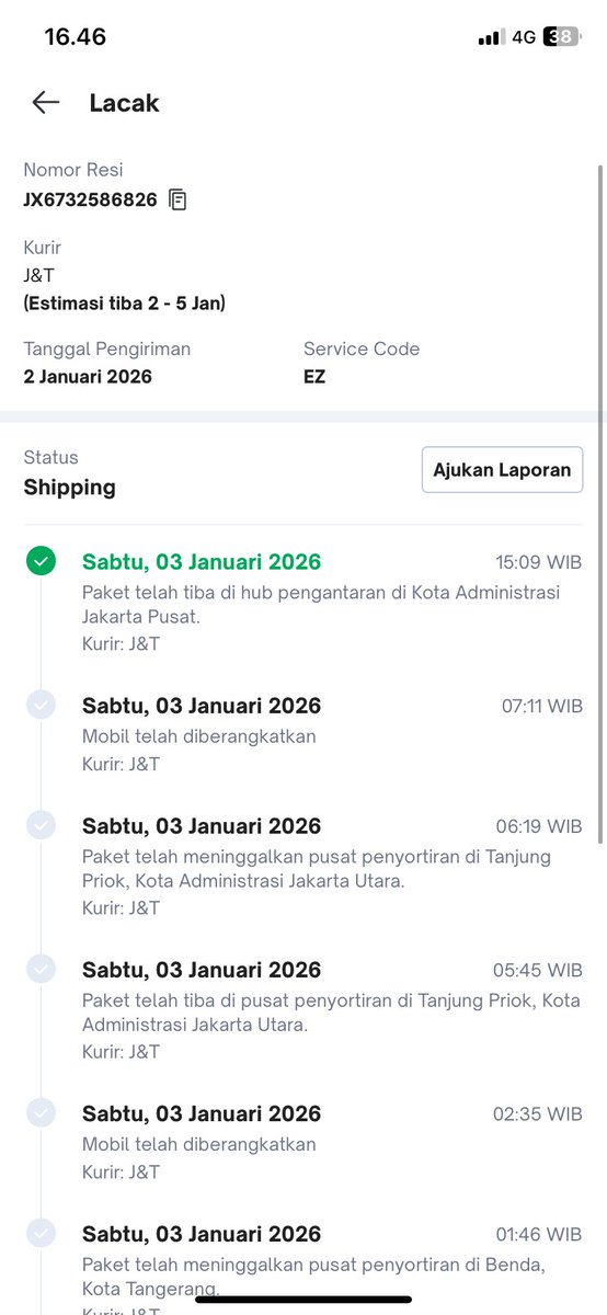 ayarnbakar's tweet photo. @jntexpressid halo kak, sudah 2 hari tidak ada update status paket, boleh minta tolong dicek status barang pesanan saya? terima kasih https://t.co/dqtxpNNiXm