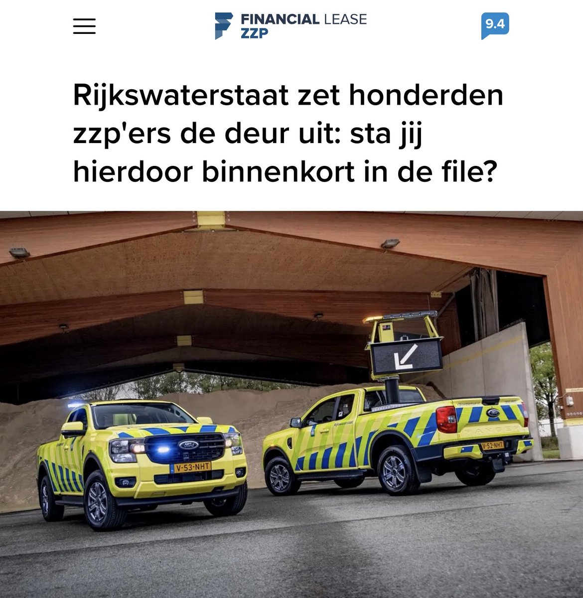AutoLeaseZZP's tweet photo. 🚧 Rijkswaterstaat zet zzp’ers buitenspel

🚗🛣️ Honderden zzp’ers mogen niet meer aan de slag.

Gevolg: minder capaciteit, meer drukte, langere files.

Soms voel je beleid pas als je stilstaat in de file.

➡️ https://t.co/zQkm1UT3Bh https://t.co/9T6nNojL42