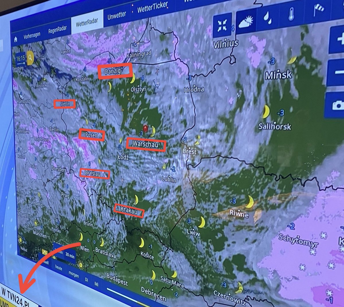 Hej, <a href="/tvn24/">tvn24</a> – to jaka jutro pogoda w Danzig, Posen, Warschau i Krakau?