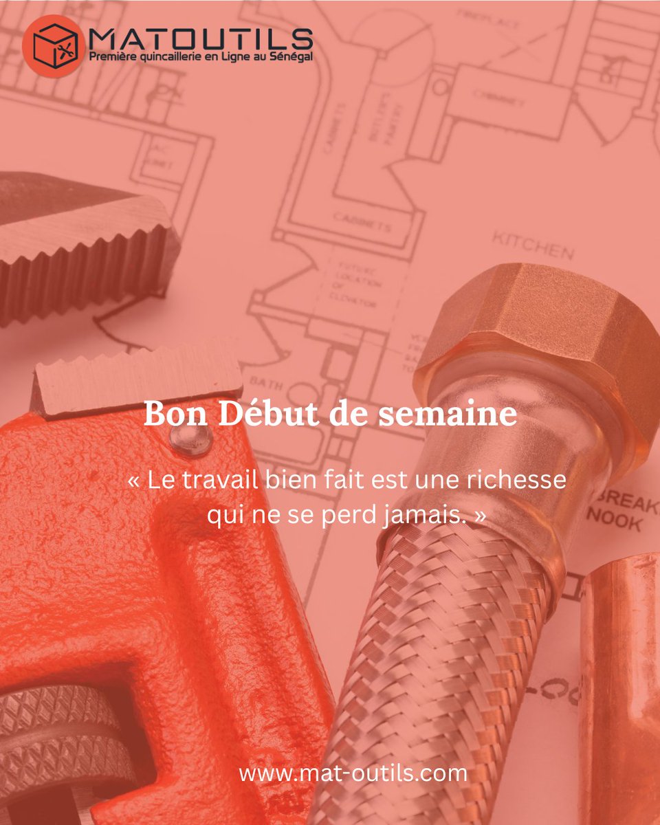 MatOutilsPro's tweet photo. 🌟 BON DÉBUT DE SEMAINE 🌟
Toute l’équipe Mat Outils vous souhaite une excellente semaine, pleine de réussite, de travail bien fait et de nouveaux projets concrétisés 💪
#BonDébutDeSemaine #MatOutils #Travail #Bâtiment #Quincaillerie #Sénégal https://t.co/gQlzY3ASWj