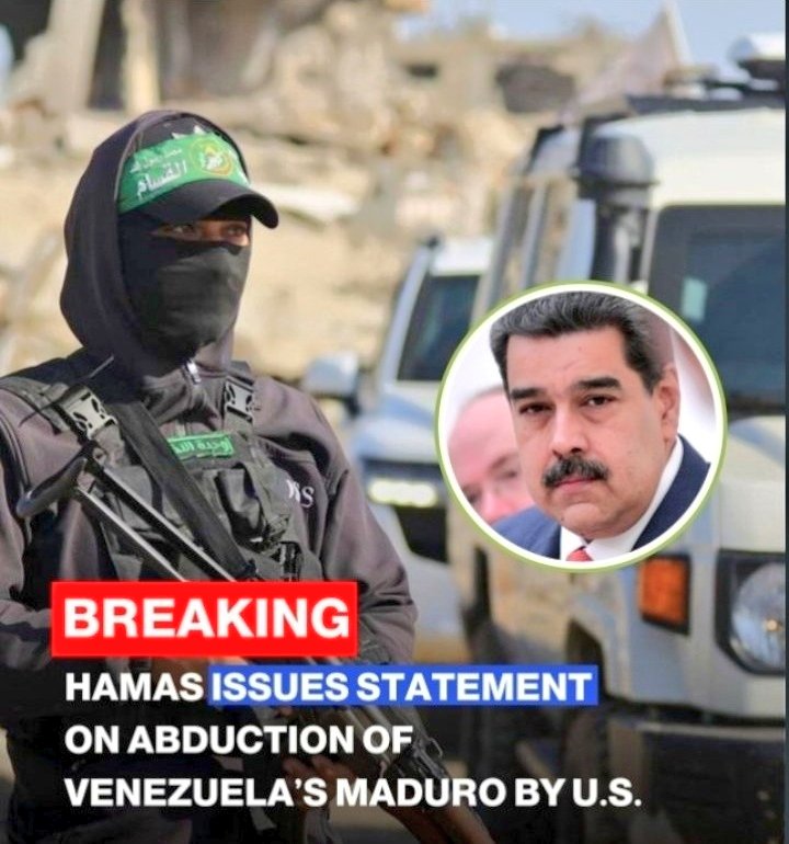 Hamas joined the wave of international reactions to the recent developments in Latin America on Saturday, issuing a sharp statement condemning the US military strikes on Venezuela and the abduction of President Nicolás Maduro.🔥

Read more: https:🚨✅👋