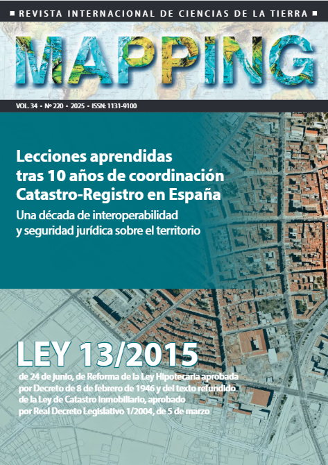 IDEESpain's tweet image. #SabíasQue 🗞️ El último número de la revista #Mapping está dedicado a la coordinación entre #Catastro y Registro en España, celebrando 10 años de la #Ley13/2015. Un análisis clave sobre cómo esta ley ha mejorado la gestión territorial.

📘 Más info 👉 ojs.revistamapping.com/MAPPING/issue/…