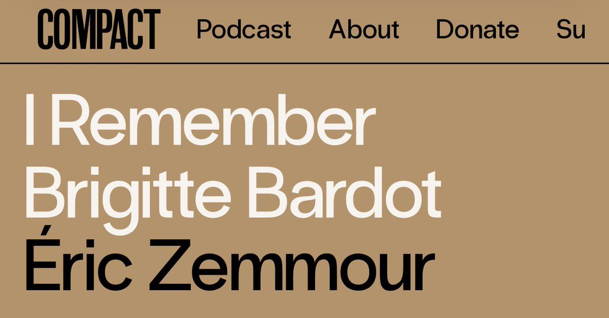 ZemmourEric's tweet image. Pour le magazine américain Compact, je rends un dernier hommage à Brigitte Bardot.

📝 Lisez cet hommage : compactmag.com/article/i-reme…