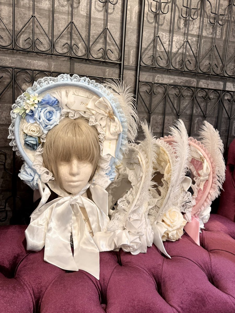 triplefortune トリプルフォーチュン ローズ リボン ボンネット 白 triplefortune トリプルフォーチュン ローズ リボン ボンネット 白