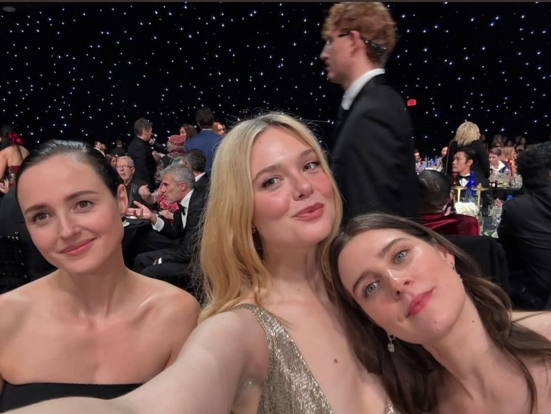 efanningmedia's tweet image. Renate Reinsve, Elle Fanning and Inga Ibsdotter Lilleaas at Critics Choice Awards last night.