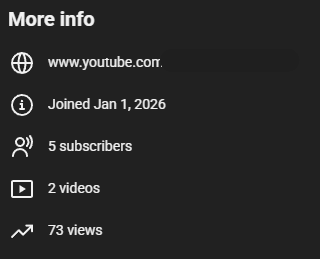 jjustme100's tweet photo. i've noticed that yt channel age actually doesn't mean anything for reach. it's all about the gmail account's trust. made this on jan 1st and it's already doing numbers. just focus on the content and the algo will find you https://t.co/0JaTRkK8Wr
