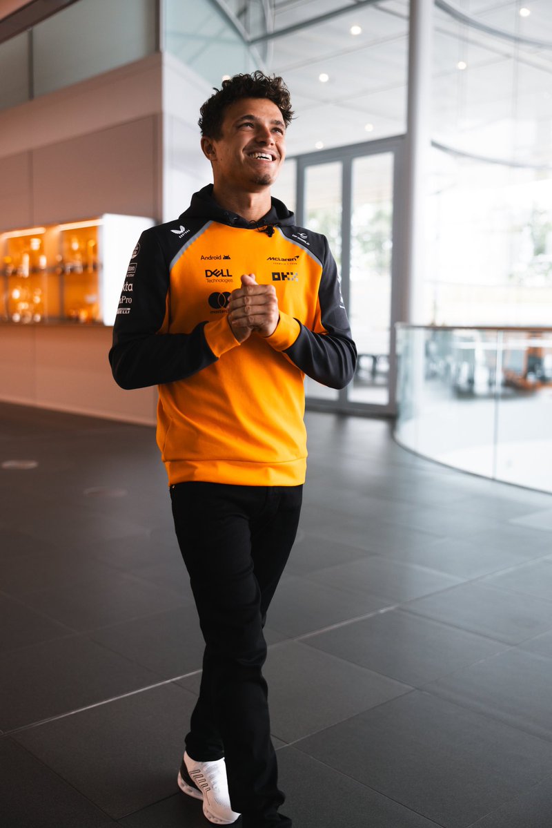 ln4norris's tweet image. he’s back at MTC 🧡