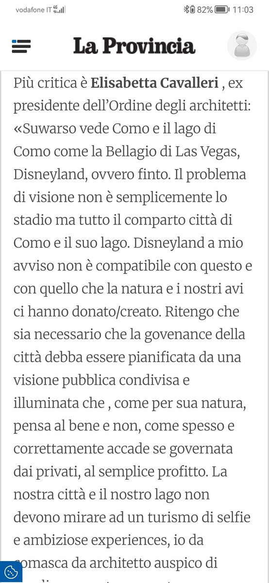 MarcoButti1's tweet photo. Oggi su @laprovinciadico le parole dell'architetto Cavalleri vanno lette e comprese. Non significa essere contro lo stadio ma effettuare scelte ponderate per il luogo in cui si vuole intervenire https://t.co/QeRBIFIWnA