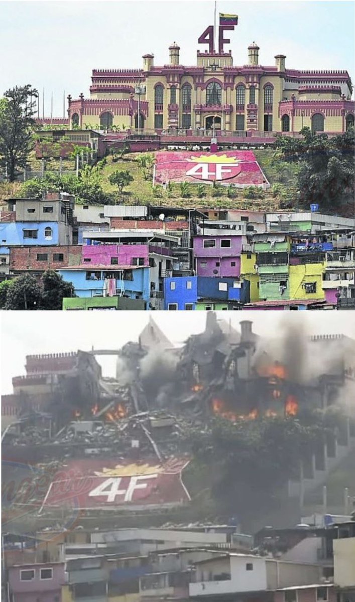 SprinterPress's tweet image. The mausoleum of Hugo Chavez, where his remains were buried, before and after his direct confrontation with democratic values.