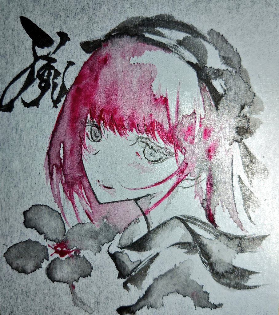 新年1発目 銀色の色紙で描いてみました🙋 兎に角描く時見辛い！白トビ