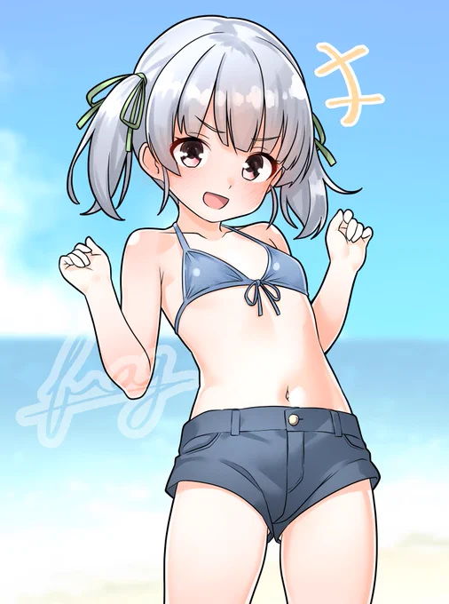 水着大潮ちゃん…(◜ᴗ◝ ) #くそ寒いので水着を貼る #艦これ