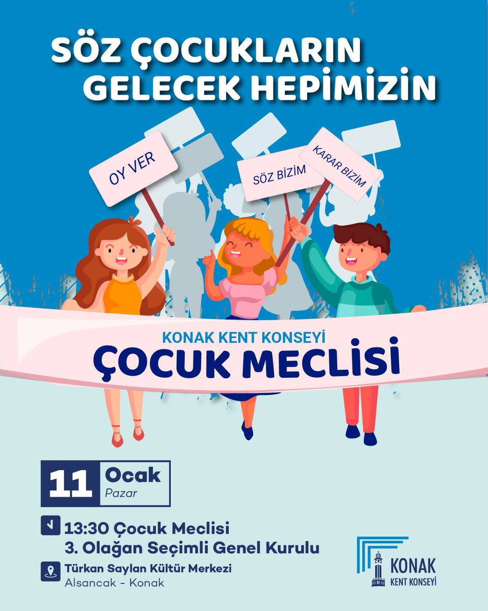 Çocukların sesiyle büyüyen bir kent mümkün. Söz bizim, karar bizim diyen çocuklarımızla 11 Ocak’ta buluşuyoruz.