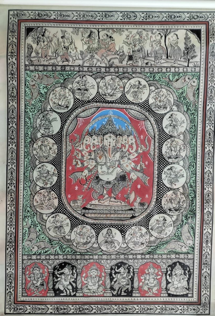 Panchmukhi Ganesh on tussar silk
30/20 inches - 10,500