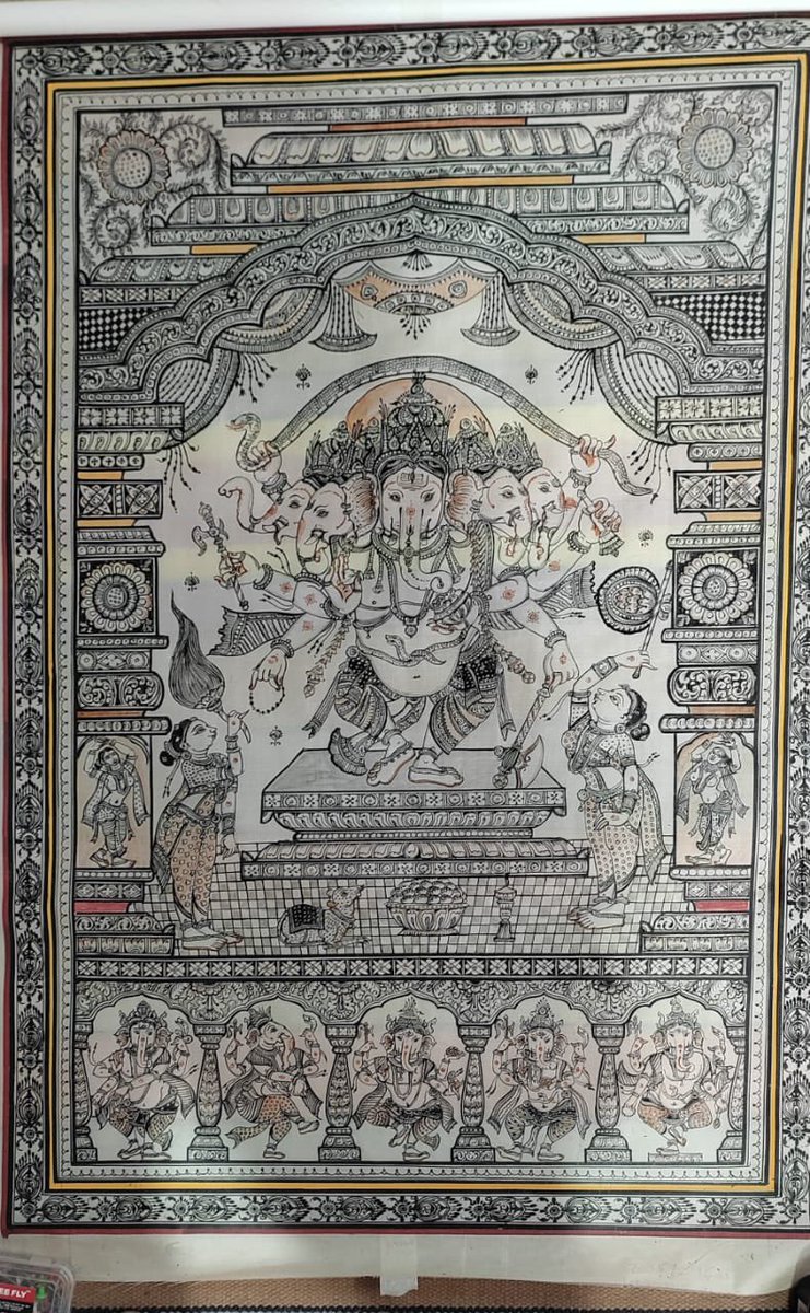 Panchmukhi Ganesh on tussar silk
30/20 inches - 10,500