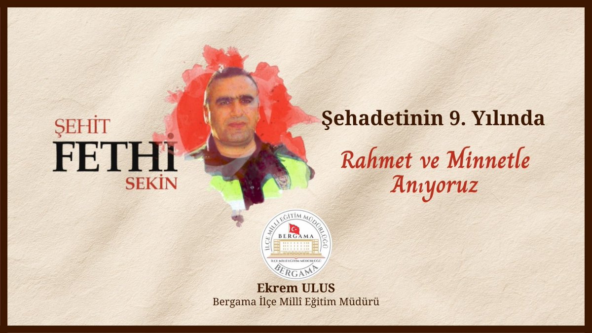 Şehadetinin 9. Yılında Rahmet ve Minnetle anıyoruz.🌹
<a href="/tcmeb/">Millî Eğitim Bakanlığı</a> <a href="/izmir_ilmem/">İzmir İl Milli Eğitim Müdürlüğü</a> <a href="/yahsiomer/">Dr. Ömer YAHŞİ</a> <a href="/UlusEkrem/">Ekrem ULUS</a>