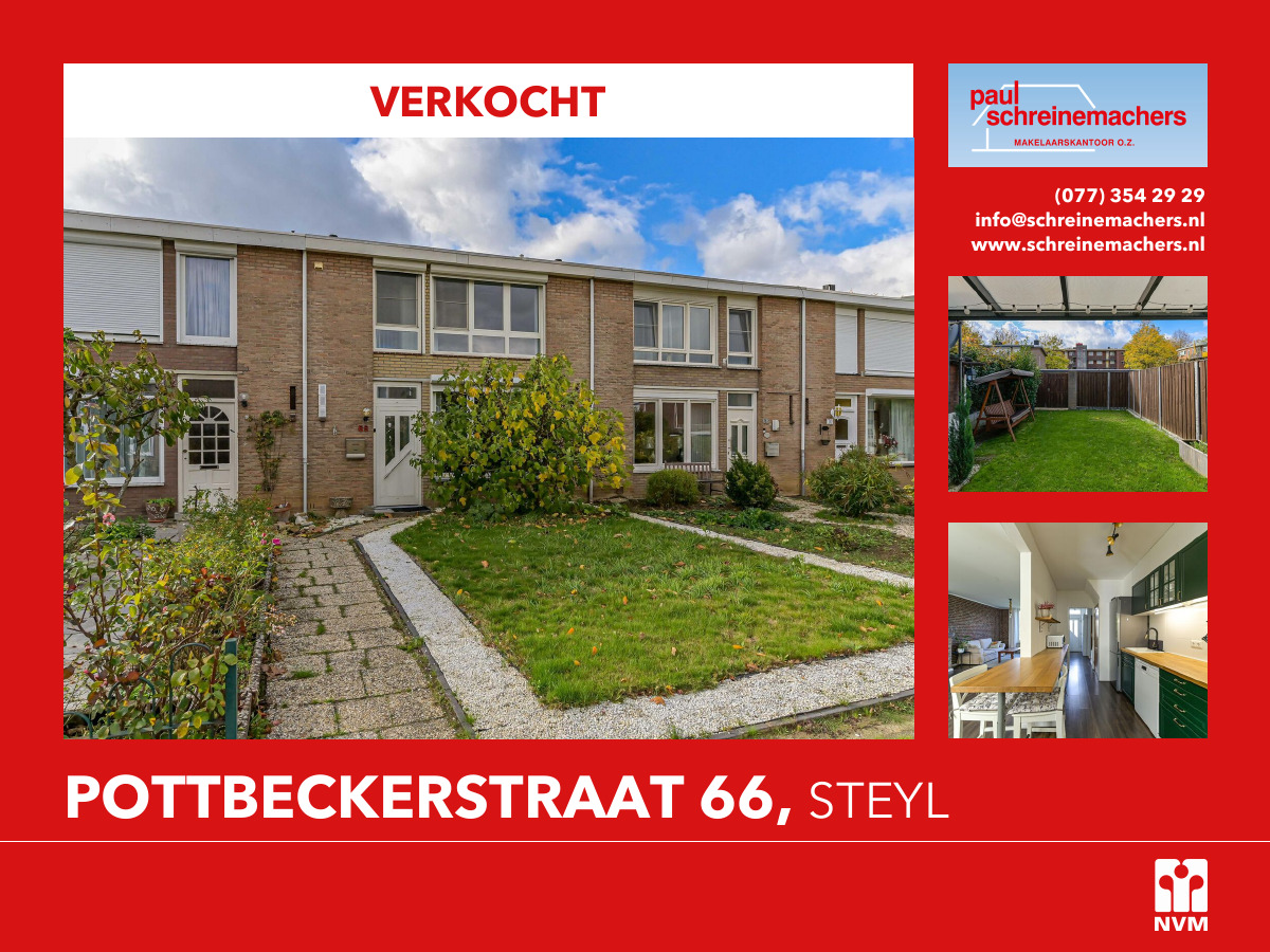 ❗DEFINITIEF VERKOCHT❗️
Pottbeckerstraat 66, Steyl
🍾🥂 Verkopers en kopers nogmaals van harte gefeliciteerd. Wij willen jullie bedanken voor de prettige samenwerking en wensen de kopers veel woonplezier toe.