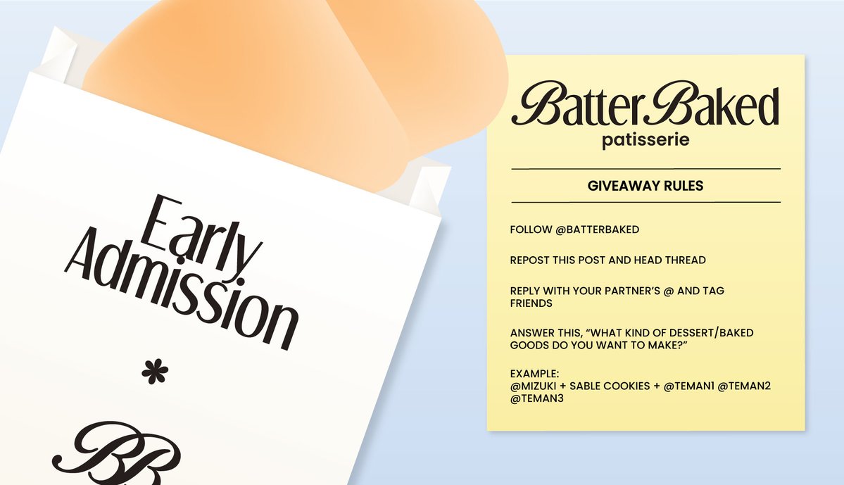 BatterBaked's tweet image. Kursi pengalaman menjadi bintang 𝐥𝐢𝐭𝐭𝐥𝐞 𝐛𝐚𝐤𝐞𝐫𝐬 sudah hadir bagi setiap potongan kecil yang manis! Kemas seluruh bahan dan peralatan, jangan sampai ketinggalan kesempatan untuk ikut mencicipi kebahagiaan. 

Kami akan tunggu sampai 06 Januari 2025 pukul 07.00 PM.