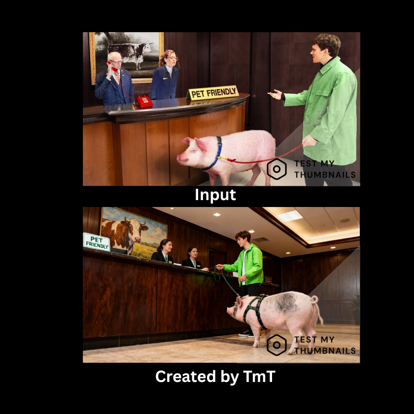 testmythumbnail's tweet photo. Before ⬇️ VS After Youtube Thumbnail Remake🤯

Title: I Tested 'PET FRIENDLY' Hotels With Farm Animals https://t.co/aKrwKFYwrK