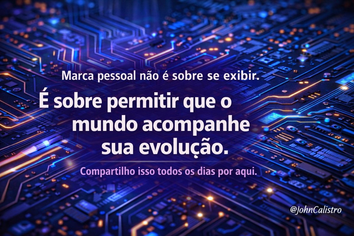 Marca pessoal não é sobre se exibir.

É sobre permitir que o mundo acompanhe sua evolução.

#carreira #carreiraTI #carreiratech
