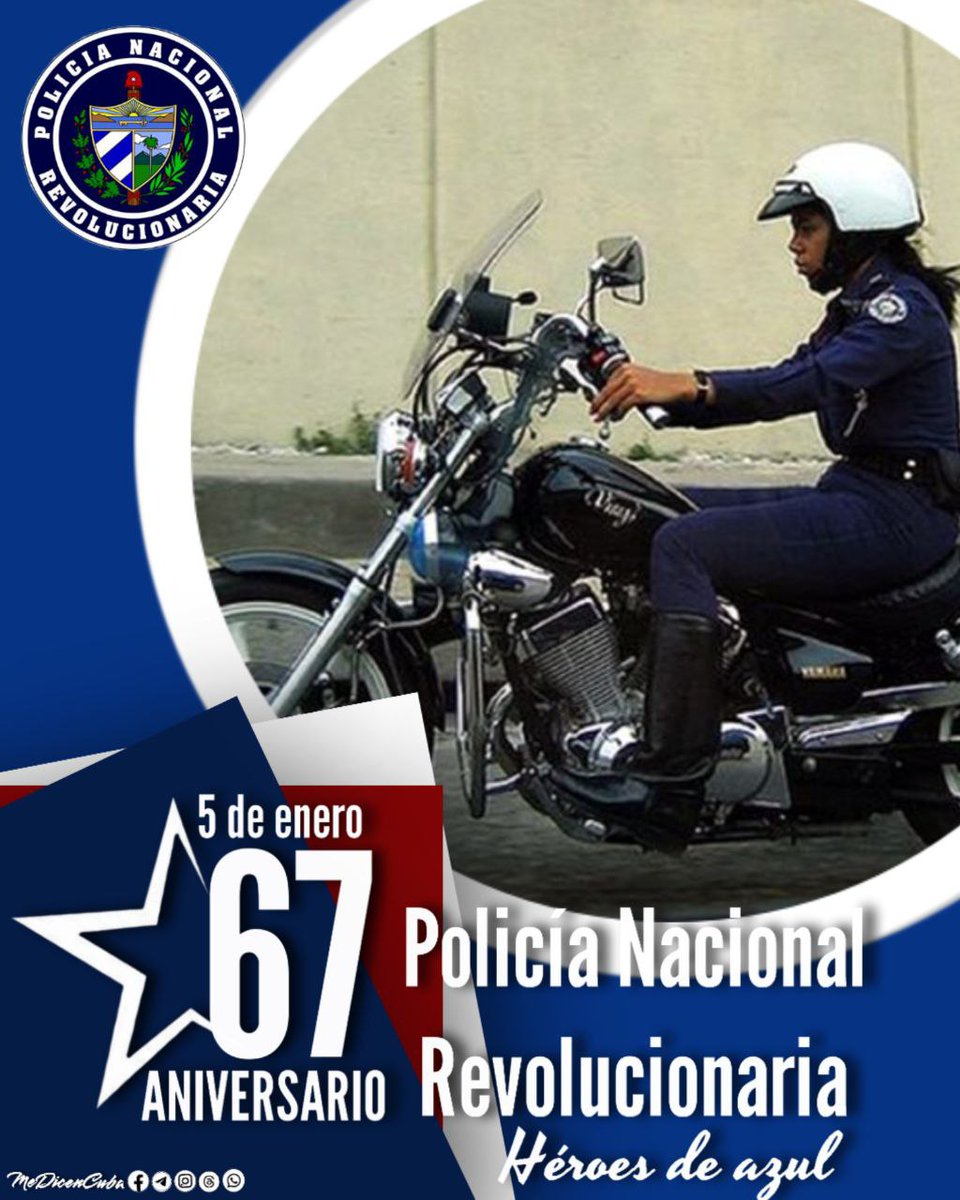 Este 5 de enero se cumplen 67 años de la fundación de la Policía Nacional Revolucionaria de Cuba, institución esencial en la salvaguarda del orden, la disciplina y los intereses del pueblo. #CorazónRojo #HéroesDeAzul #IzquierdaLatina.