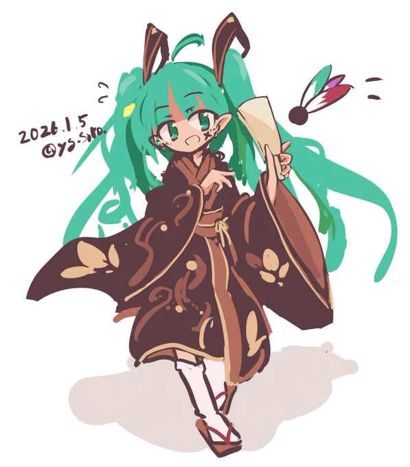 初描き。実際に羽子板したことないや