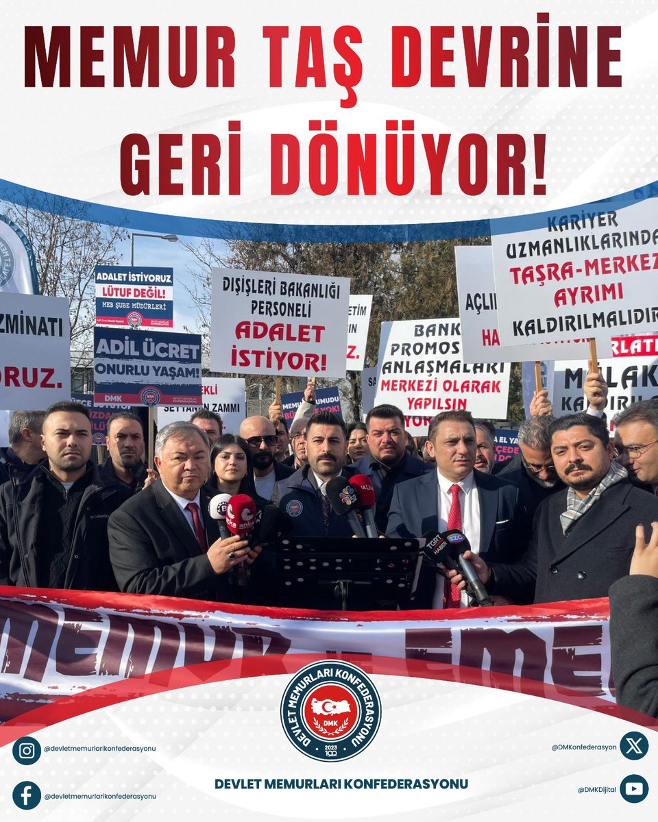 MEMUR TAŞ DEVRİNE GERİ DÖNÜYOR ❗️

Devlet Memurları Konfederasyonu olarak bugün Hazine Ve Maliye Bakanlığı  önünde, memurun içinde bulunduğu ağır geçim krizine dikkat çekmek için taş devri mizanseni ile eylem gerçekleştirdik.

TÜİK’in açıkladığı enflasyon rakamlarıyla memurun