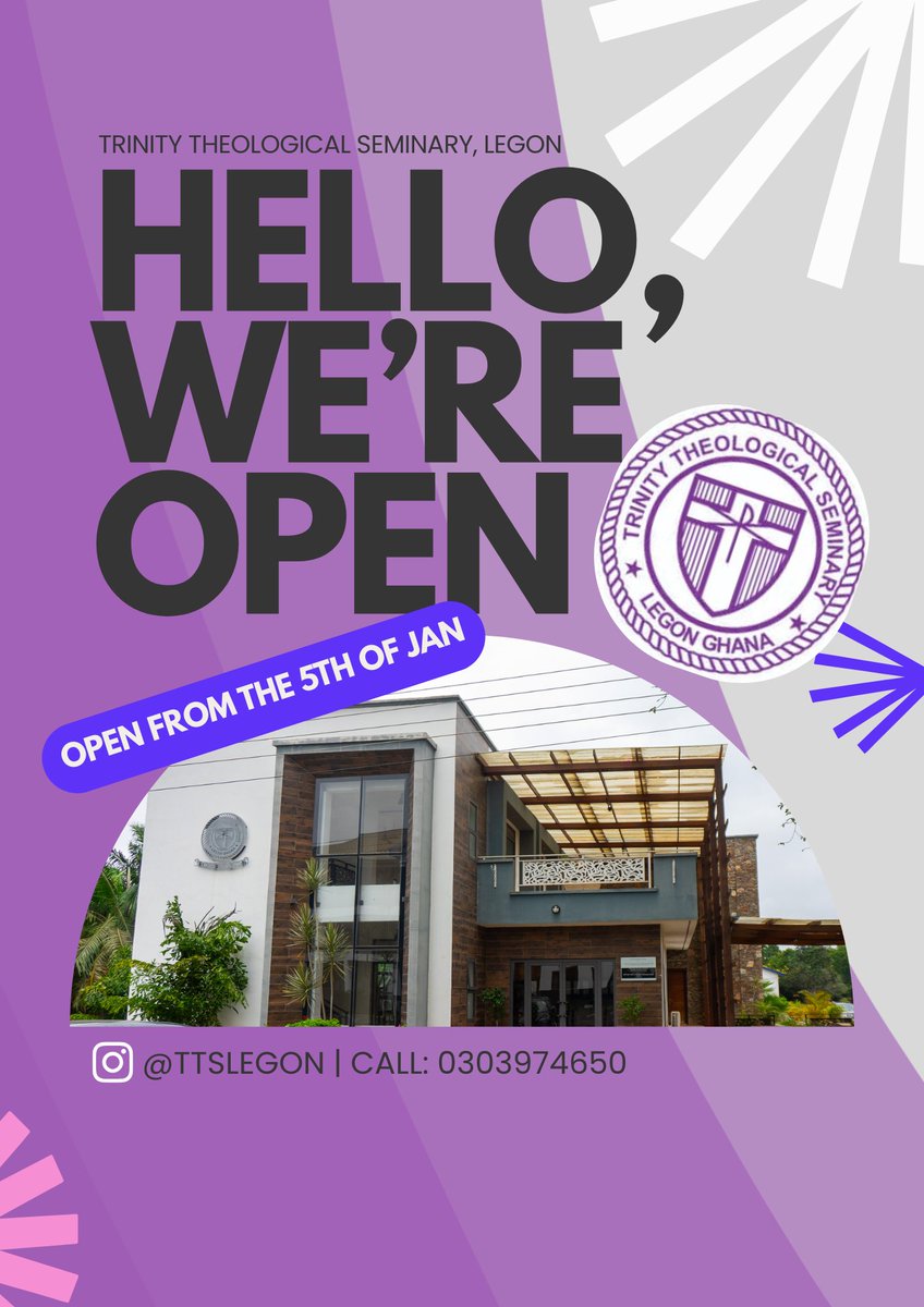 TrinityLegon's tweet photo. We’re back today! 🙌
Trinity Theological Seminary officially resumes today — refreshed, renewed, and ready to continue the journey of faith, learning, and service.
#TrinityTheologicalSeminary #WeAreBack #ResumptionDay #FaithAndLearning #TheologicalEducation #ChristianLeadership https://t.co/10Vv73x88q