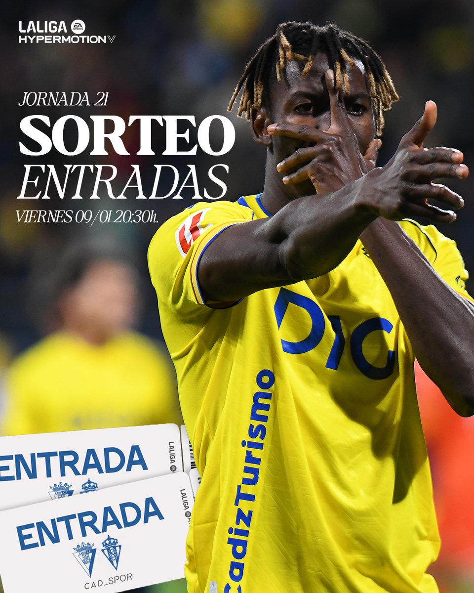 💛💙 ¡ATENCIÓN SORTEO!

¿Quieres venir gratis al #CádizRealSorting junto a un acompañante?

¡Sorteamos dos entradas!

Participa en el sorteo:
* Sigue nuestra cuenta
* Da Me gusta y RT a esta publicación.
* Menciona a la persona con la que vendrías al partido