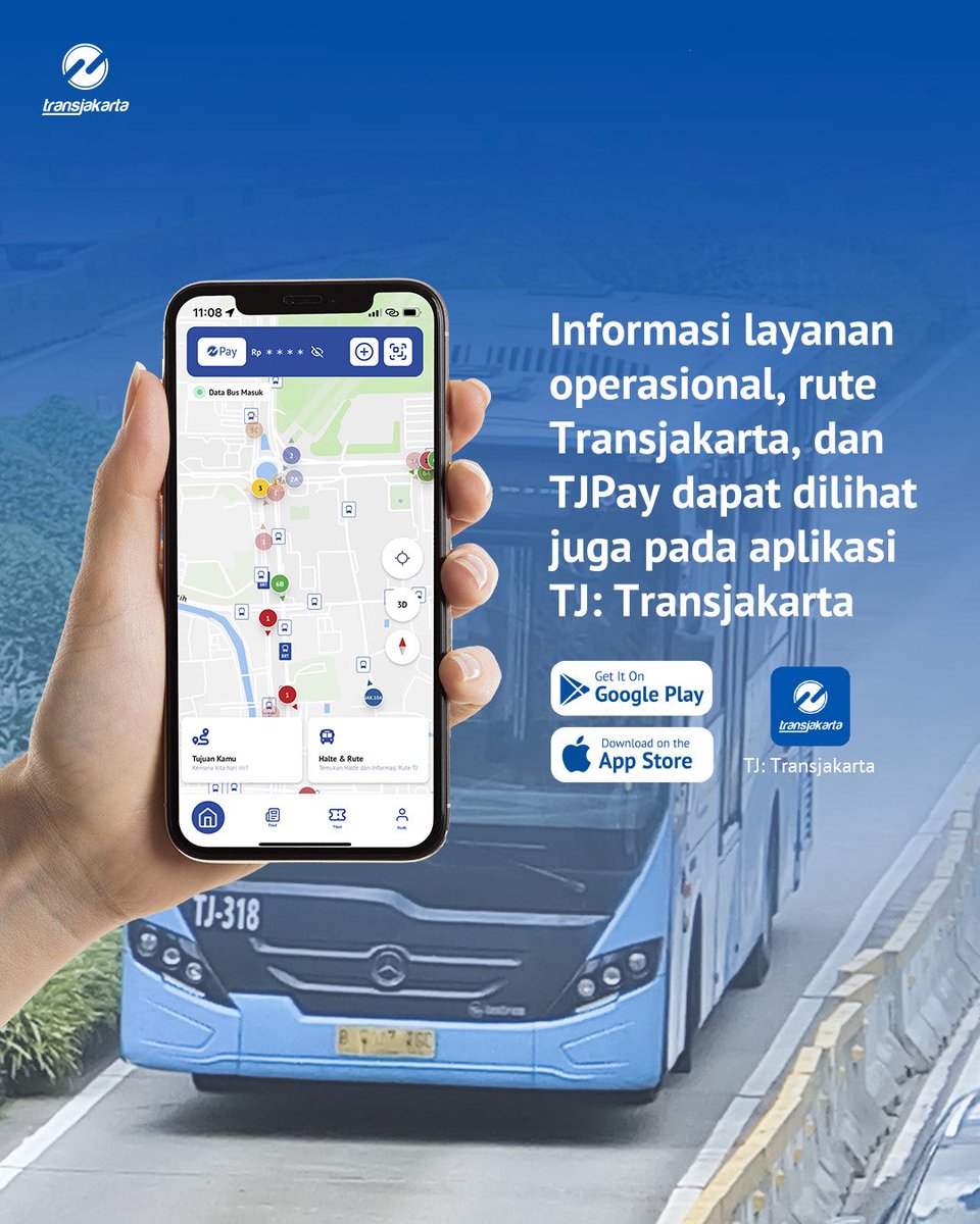 PT_Transjakarta's tweet photo. Sahabat TiJe, selama pekerjaan pemasangan pipa air oleh PAM Jaya berlangsung di TMII Pintu 3, layanan Transjakarta rute 7D sementara akan dimodifikasi menjadi melayani Terminal Kampung Rambutan (Kampung Rambutan 1).

Lihat titik pemberhentian terkini pada gambar di atas dan jangan lupa unduh aplikasi TJ: Transjakarta untuk memudahkan perjalananmu bersama layanan Transjakarta.

Ayo naik Transjakarta!