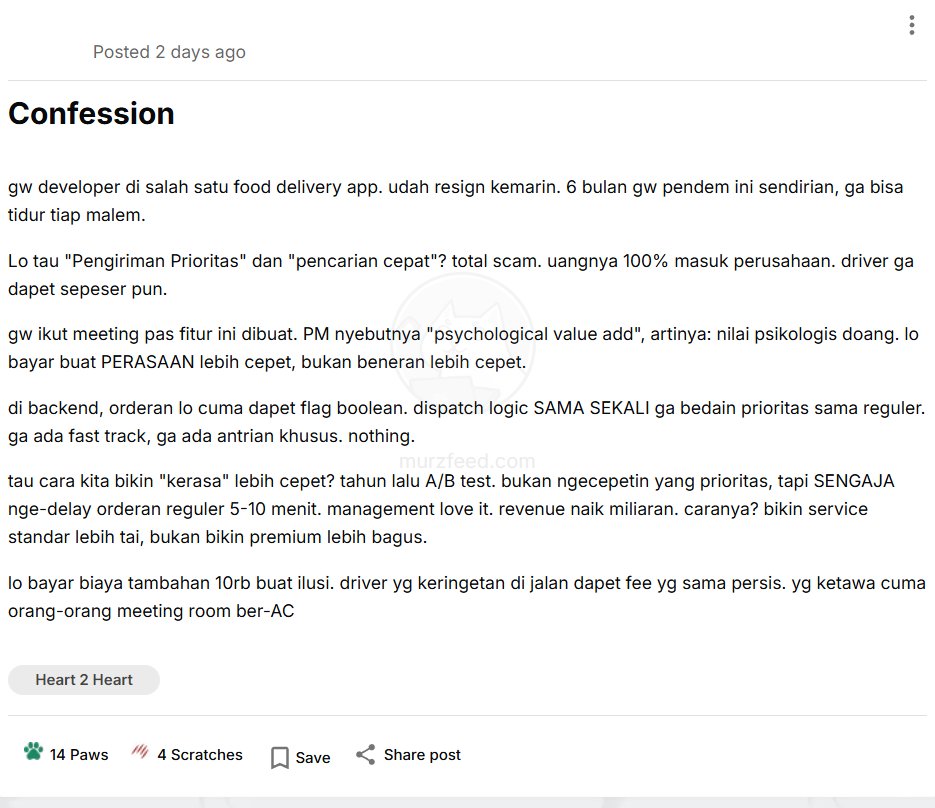 BukanYahya's tweet image. I feel it, driver pernah ngomel ke saya:
fitur "hemat", fitur "faster", fitur "prioritas", fitur "instant"
tolong jangan dipake kl peduli driver

blue collar (buruh) dianggap "angka"

dan udah ga pake food dlvr lg, kopi fav kalo ke toko 50k, kalo app 100k

mending nyeker anj.