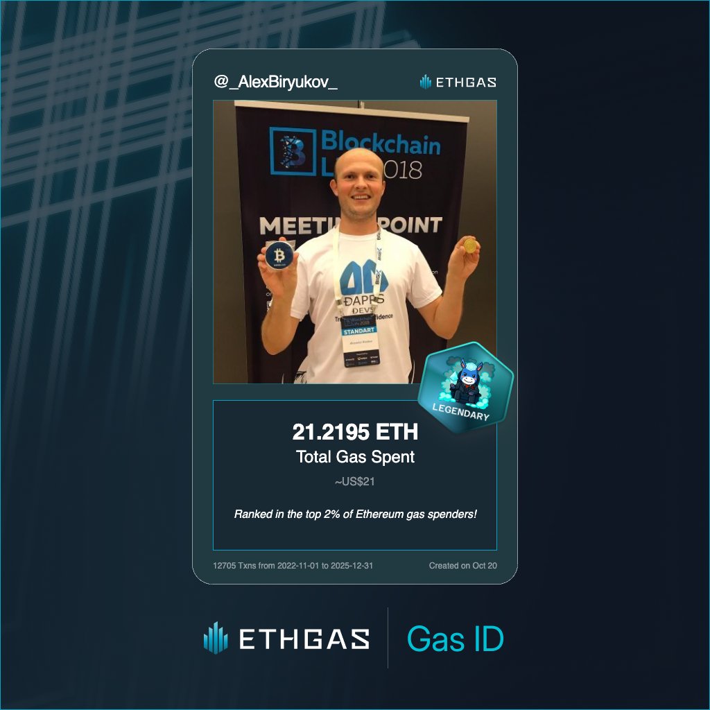 Leveled up in the Great Gas Reckoning with ETHGas! 💪

Legendary Jack status: 21.2195 ETH gas spent, 4000 Beans earned—supporting the Gasless Future!

Claim your Gas ID at ethgas.com/community/gas-…