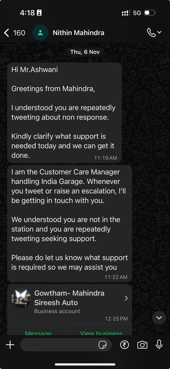 ashwanilehra's tweet photo. @anandmahindra @18002096006 
Again, full day wasted
This person wrote to me, why i am tweeting so much, what’s the urgency.
Matter was never urgent, it’s about issue in the car, which team fail to even recognise
I specifically asked for objective assessment of vibration https://t.co/K2ysL1LPyl