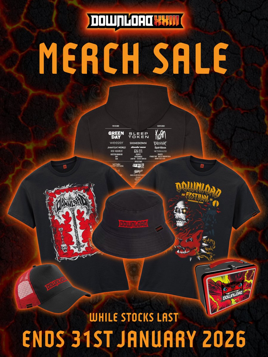 DownloadFest's tweet image. The Download merch sale is ON! Grab the goods before they're gone 👉 ow.ly/9Hjy50XRQ1i