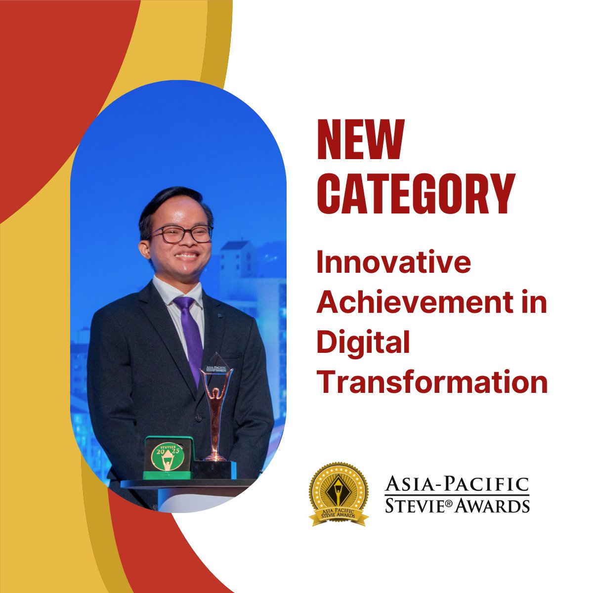 🚀 Did your organization drive meaningful #DigitalTransformation in 2025?

The new Innovative Achievement in Digital Transformation category in the 2026 Asia-Pacific Stevie® Awards honors organizations that have delivered measurable results since July 2023, including gains in