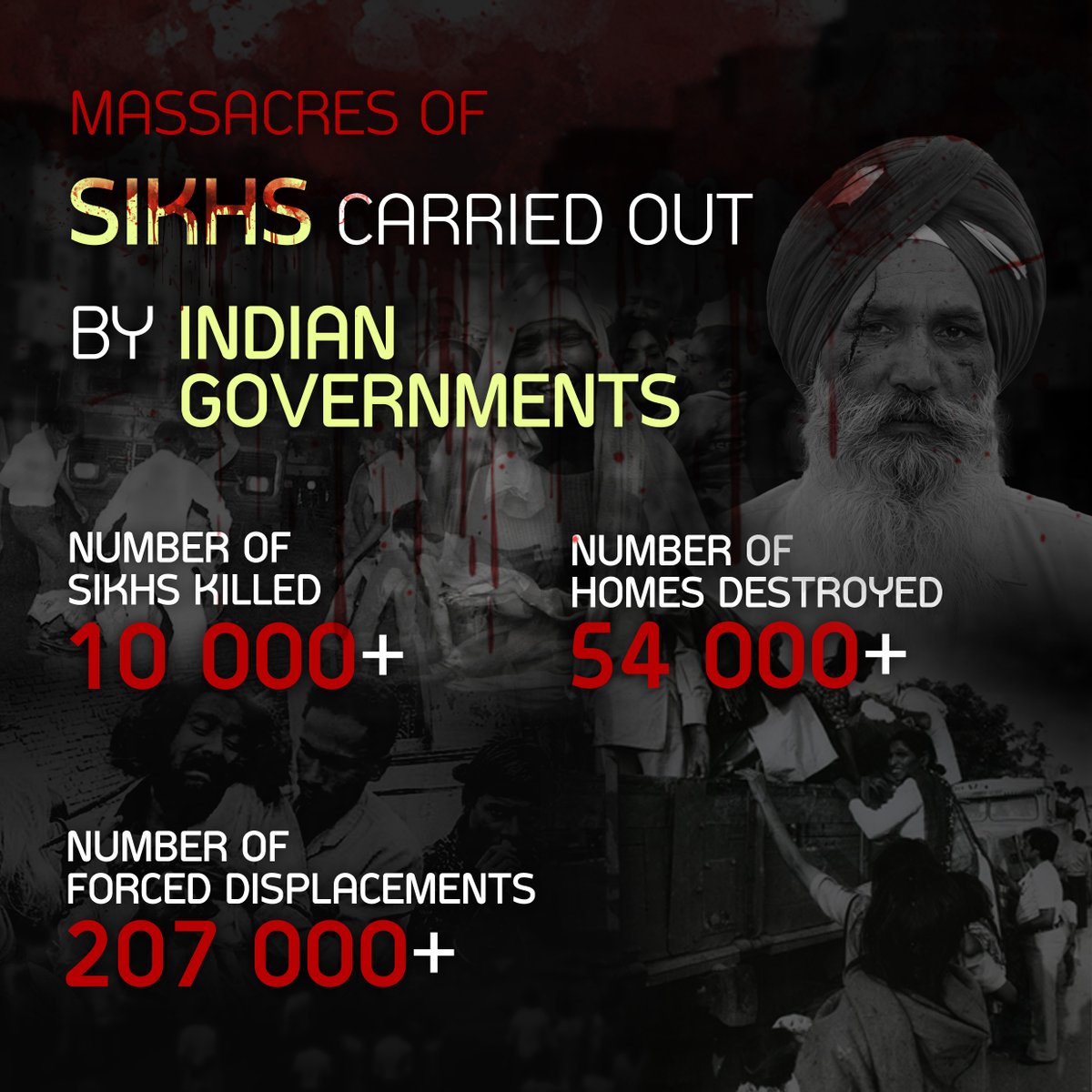 Massacres of Sikhs carried out by Indian Governments

#neverforget1984 #1984SikhGenocide #SikhGenocide #JusticeFor1984 #antisikhpogroms #1984Genocide #MinoritiesinIndia #equalityforall