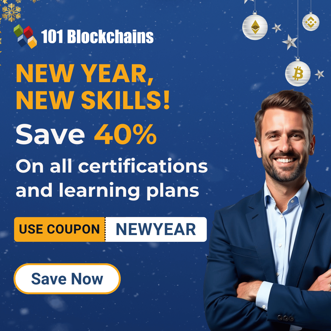 101Blockchains's tweet photo. β¨ New Year, New Skills! β¨
Save 40% OFF on all certifications & learning plans at 101 Blockchains π
Upgrade your skills, power your career & stay ahead in Blockchain, Web3 & AI π
Use code: NEWYEAR
π https://t.co/gdKOnyN6GS
#101Blockchains #Upskill #Blockchain #Web3 #AI https://t.co/Ma0qCH8Irs