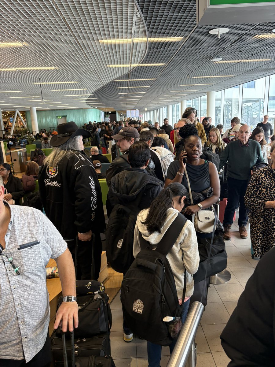 Such a mess at <a href="/schiphol/">Amsterdam Airport Schiphol</a>. #KLM has no plan in place for this chaos. Day two of trying to get home. <a href="/KLM/">KLM</a> All passengers are told is to get in line.