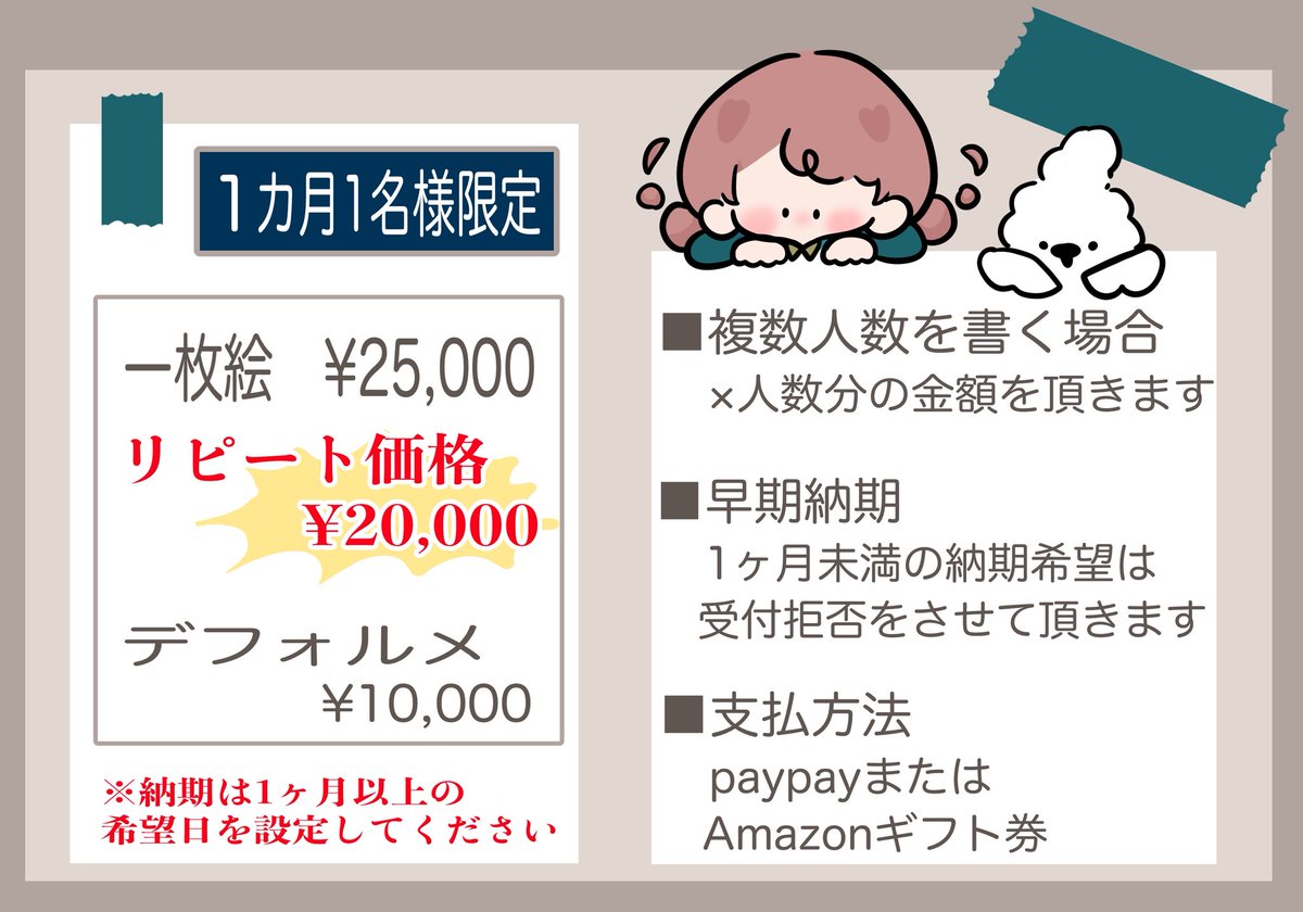 しーかさんの有償依頼が再開してるぞ🥳🥳🥳🥳🥳