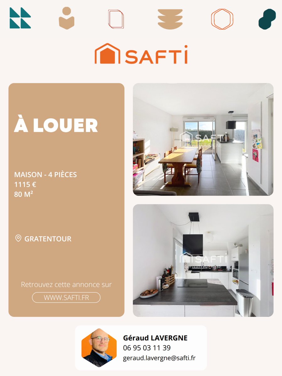 GeraudSafti's tweet photo. ✨ Nouveau | À louer | GRATENTOUR 📍

Maison récente de 2016 située dans un environnement résidentiel calme, idéale pour une famille recherchant tranquillité et confort. Implantée sur un terrain denviron 470 m², elle dispose dun jardin agréable (...) https://t.co/EUoW0wUwM6