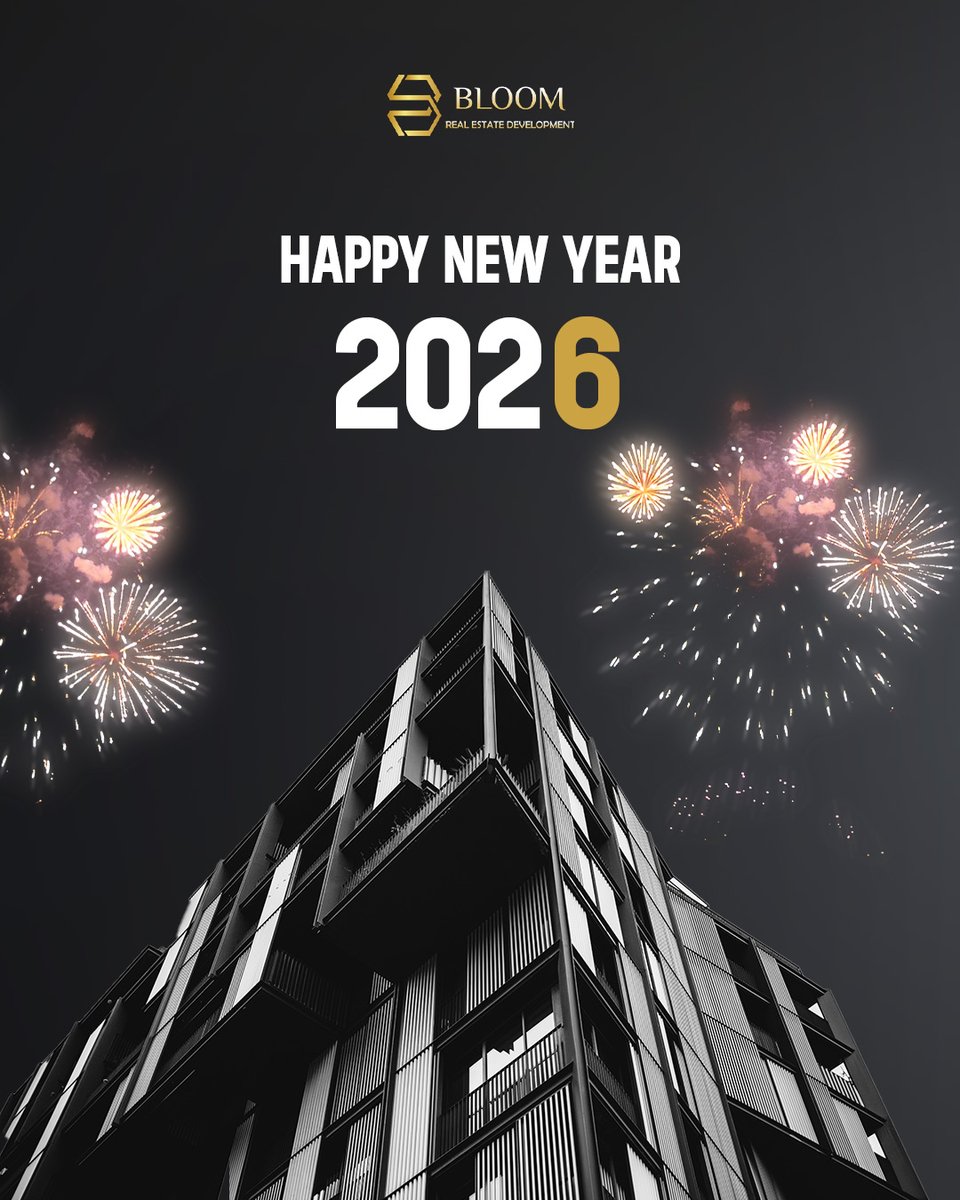 BloomRsd's tweet photo. شركة بلوم للتطوير العقاري تهنئكم بحلول العام الجديد 2026✨
نتمنى لكم عاماً مليئاً بالنجاح والإزدهار ونسعد بمواصلة رحلتنا معكم نحو مستقبل أفضل.
كل عام وأنتم بخير ❤️
#bloom_development #make_it_bloom
#2025Achievements #bloomrealestatedevelopments #realestate https://t.co/OMqYa630Rv