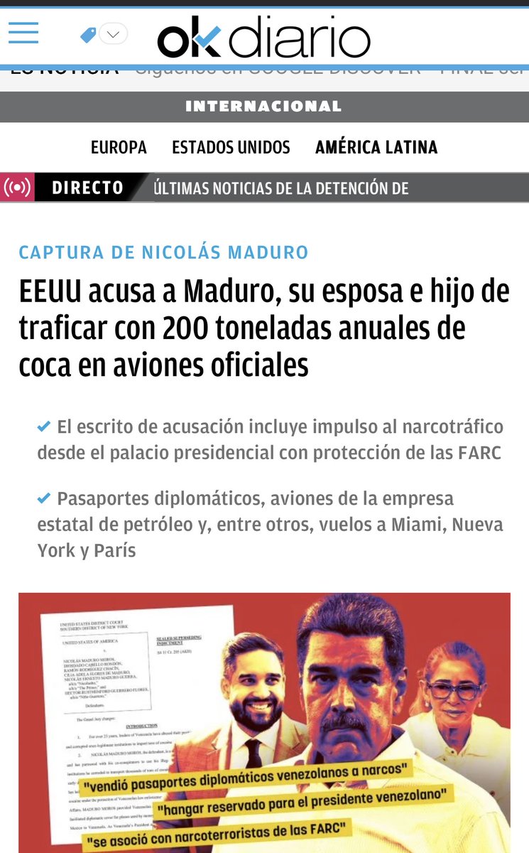 ⁦<a href="/okdiario/">okdiario.com</a>⁩ #madurocapturado #Venezuela
