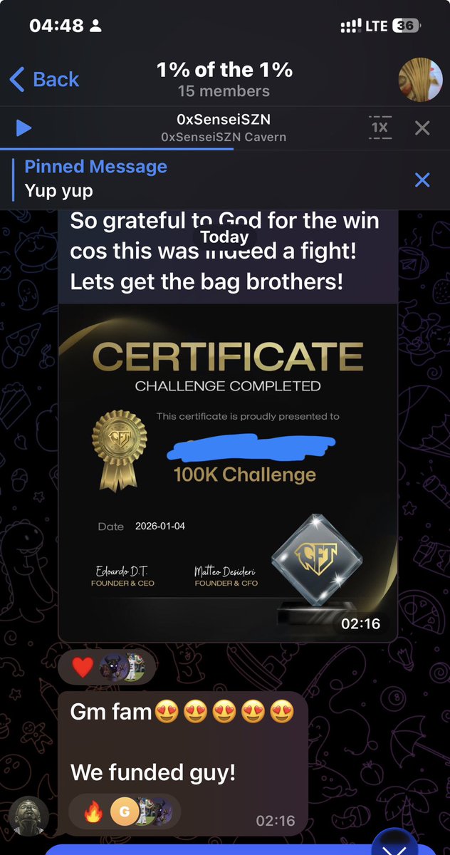 If precision and resilience was a person then it would be Mr Iphie. Proud mentor moment for me.
This guy turned $3 to around $1k on Deriv. 
As a mentor always present, I was there when we was one trade away from passing the account and he kept missing trades. 
I told him that he